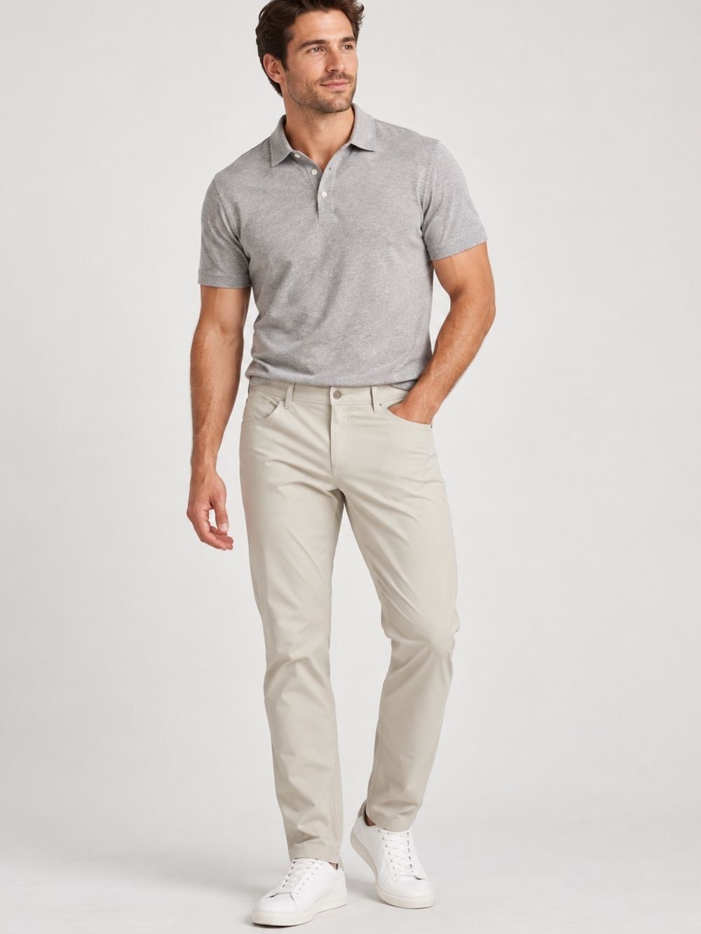 Rhone Commuter Slim 5 Pocket Performance Pants Beige Mens 36x29